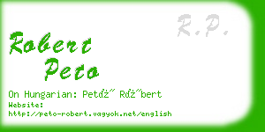 robert peto business card